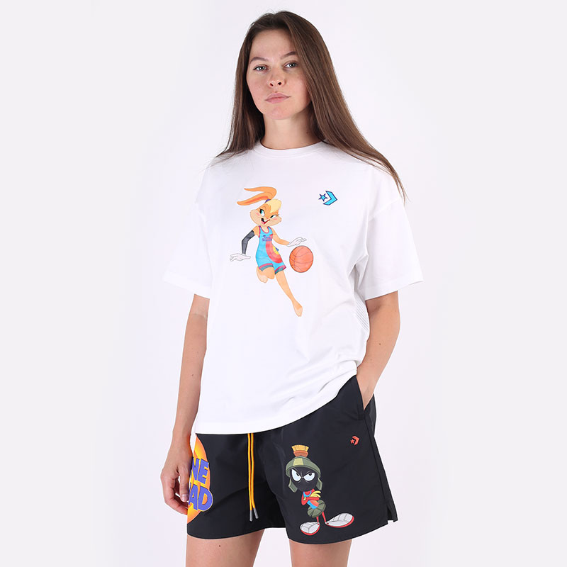 женская белая футболка Converse x Space Jam: A New Legacy `Lola` Tee 10023070102 - цена, описание, фото 1